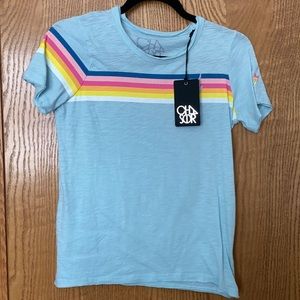 XS Blue Striped Chaser Tee NWT